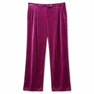 NWT$ C By ONE Velvet Wide Leg Pant Sz L Purple Pull-On Party Whimsigoth 90s Y2K